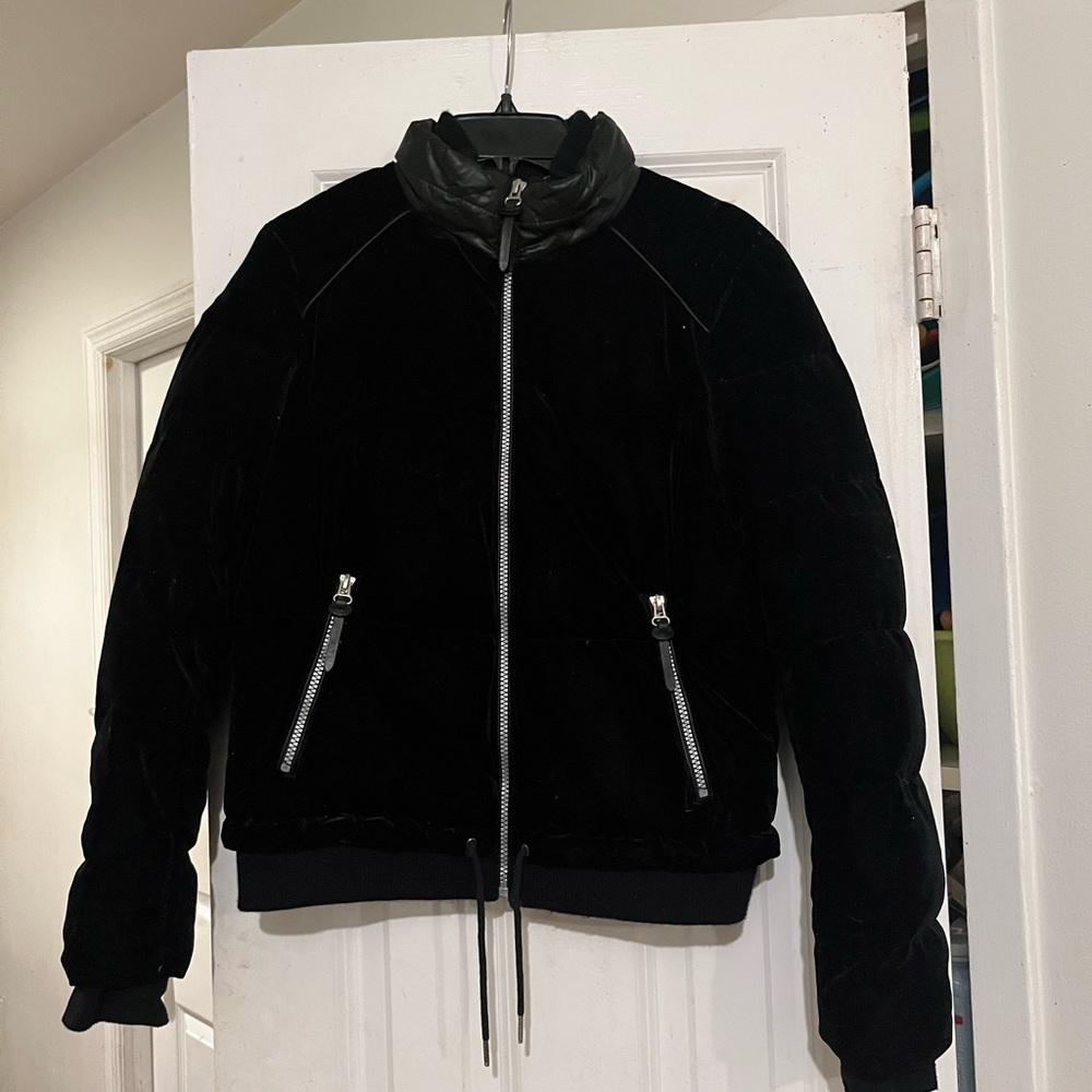 Marc Newyork suede velvet bubble bomber jacket